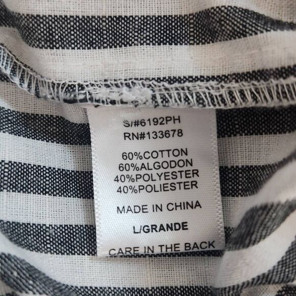 Love Tree Black and White Striped Preppy Shorts with Tie Waist Size Large - Picture 7 of 9